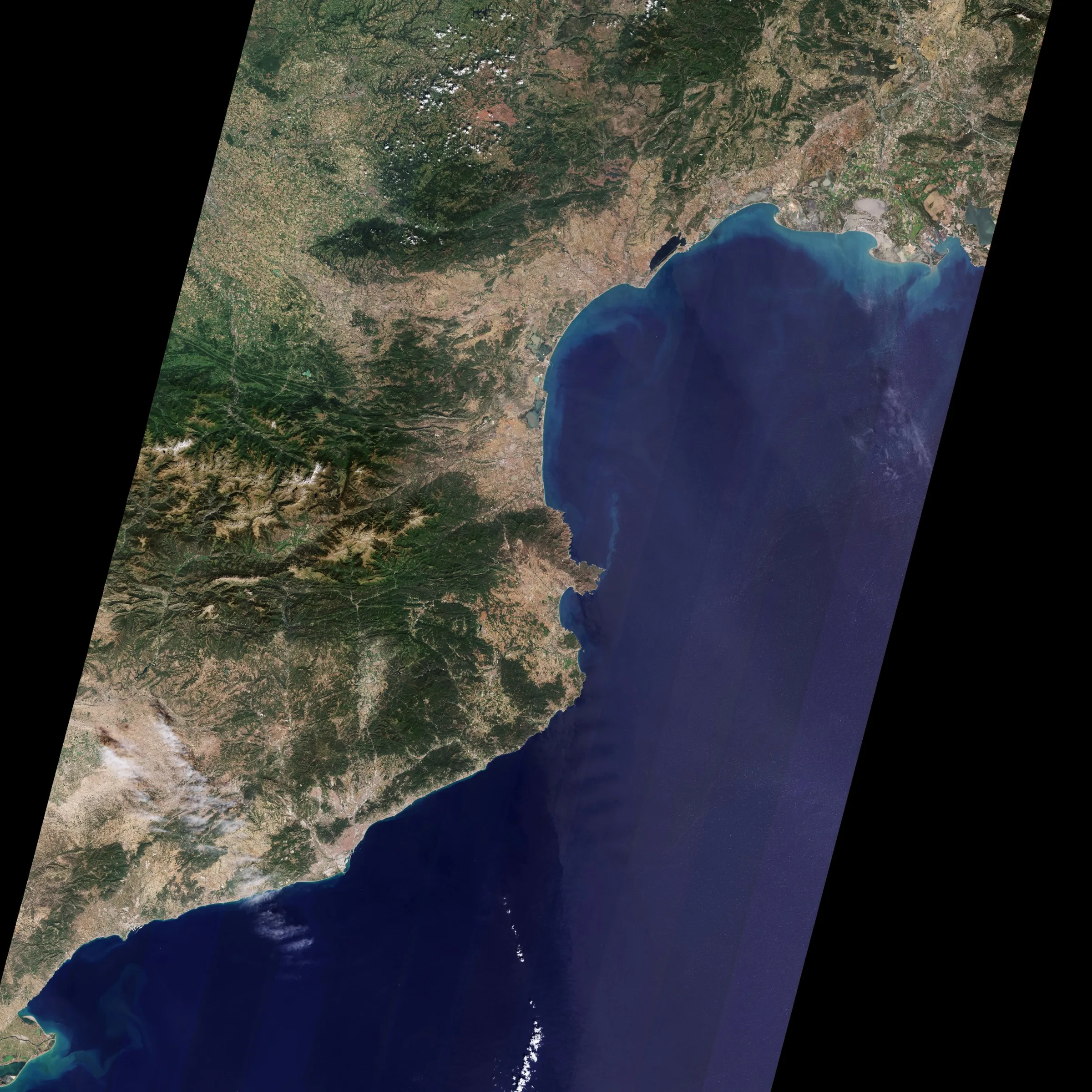 Sentinel-2C strip from Avignon, France, to the Ebro Delta, Spain, 14 September 2024