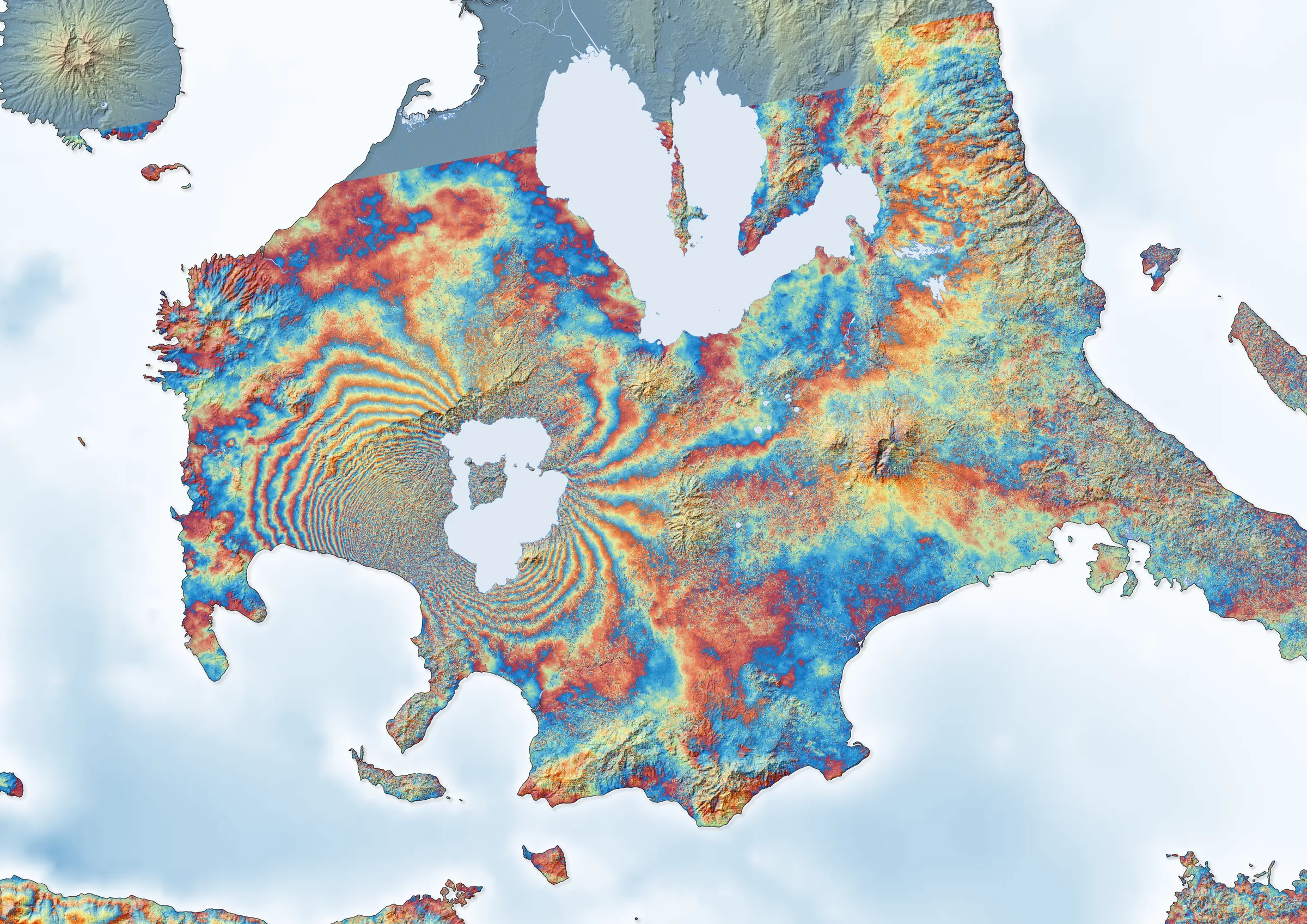 Sentinel-1 interferogram · [DATE–DATE]: Taal volcano and the surrounding area of Batangas, Philippines