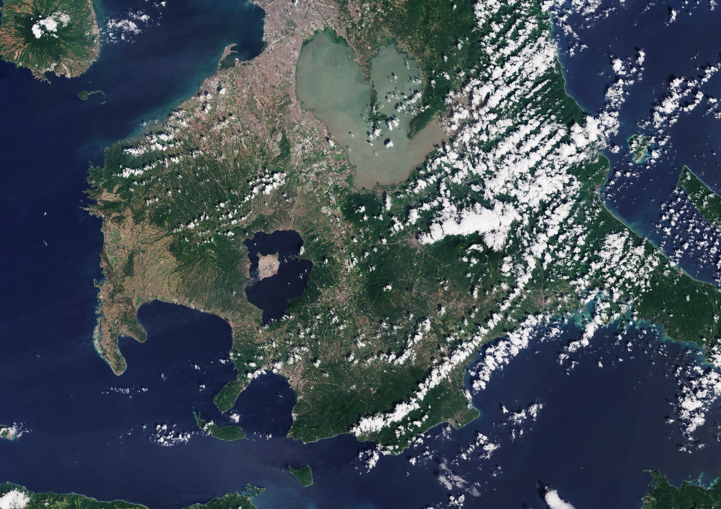 Sentinel-2 · [DATE]: Taal volcano and the surrounding area of Batangas, Philippines